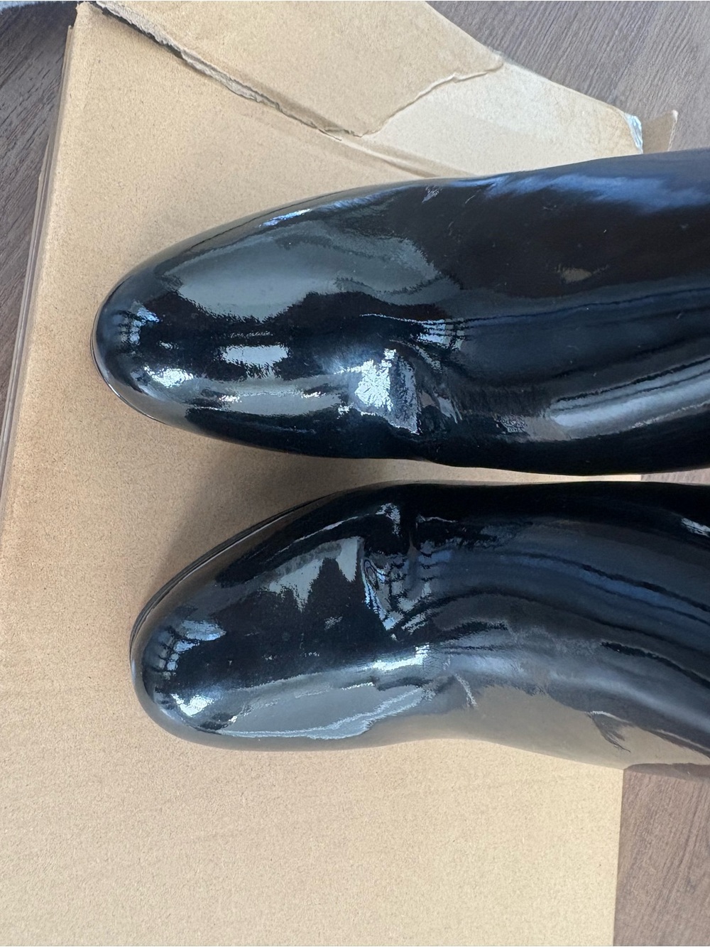 Casadei vero cuoio Black Patent Leather Heeled Boots